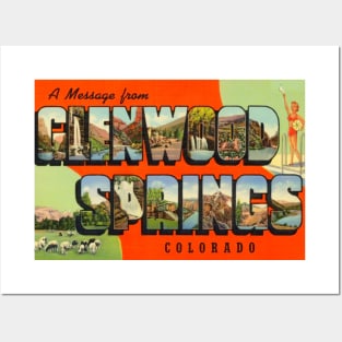 Greetings from Glenwood Springs Colorado - Vintage Large Letter Postcard Posters and Art